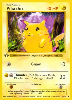 Pikachu 1St Edition Ghost Stamp 58
