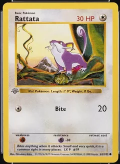 Rattata 1St Edition Gray Stamp 61
