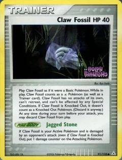 Claw Fossil Reverse Holo 91