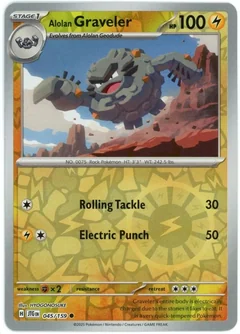 Alolan Graveler Reverse Holo 45