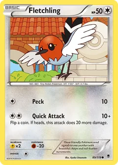 Fletchling Reverse Holo 89