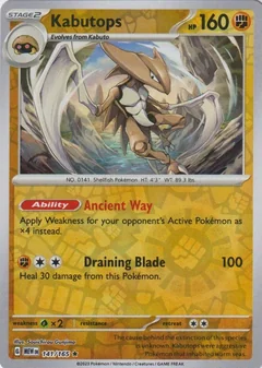 Kabutops Reverse Holo 141