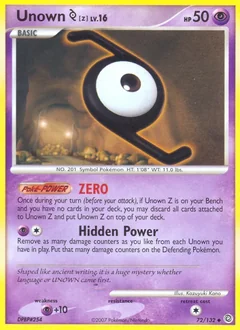 Unown Z Reverse Holo 72